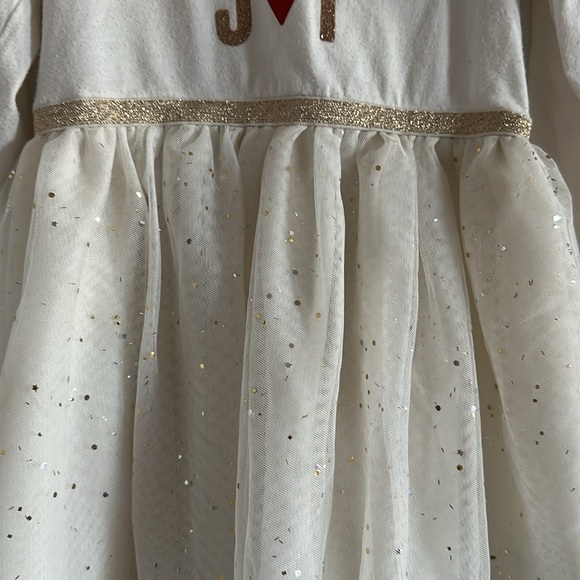 Cat & Jack Brand Cream Colored Holiday/Christmas Dress - Size 4T - Picture 3 of 5